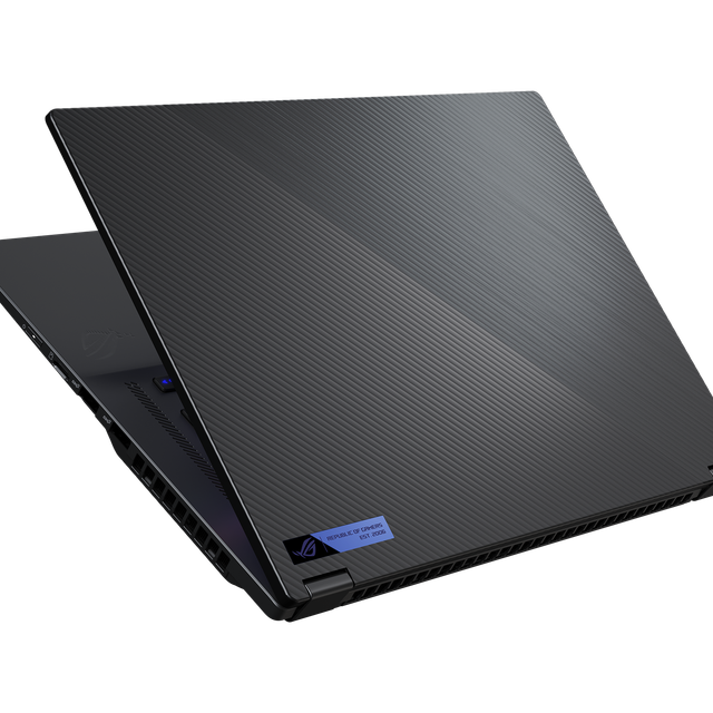 Rog Flow X16 Gray  Back Right Angle Ultra Thin With Gravity Wave Design